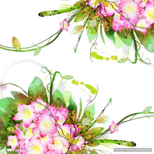 唯美花卉植物挂画装饰画设计图