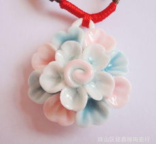 景德镇陶瓷饰品青花瓷莲花项链复古素雅时尚个性手工编织厂家直销价格 厂家 图片